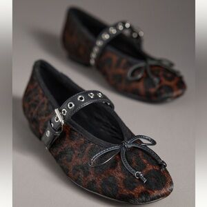 Stylish Bibi Lou Leopard Flats with Black Strap